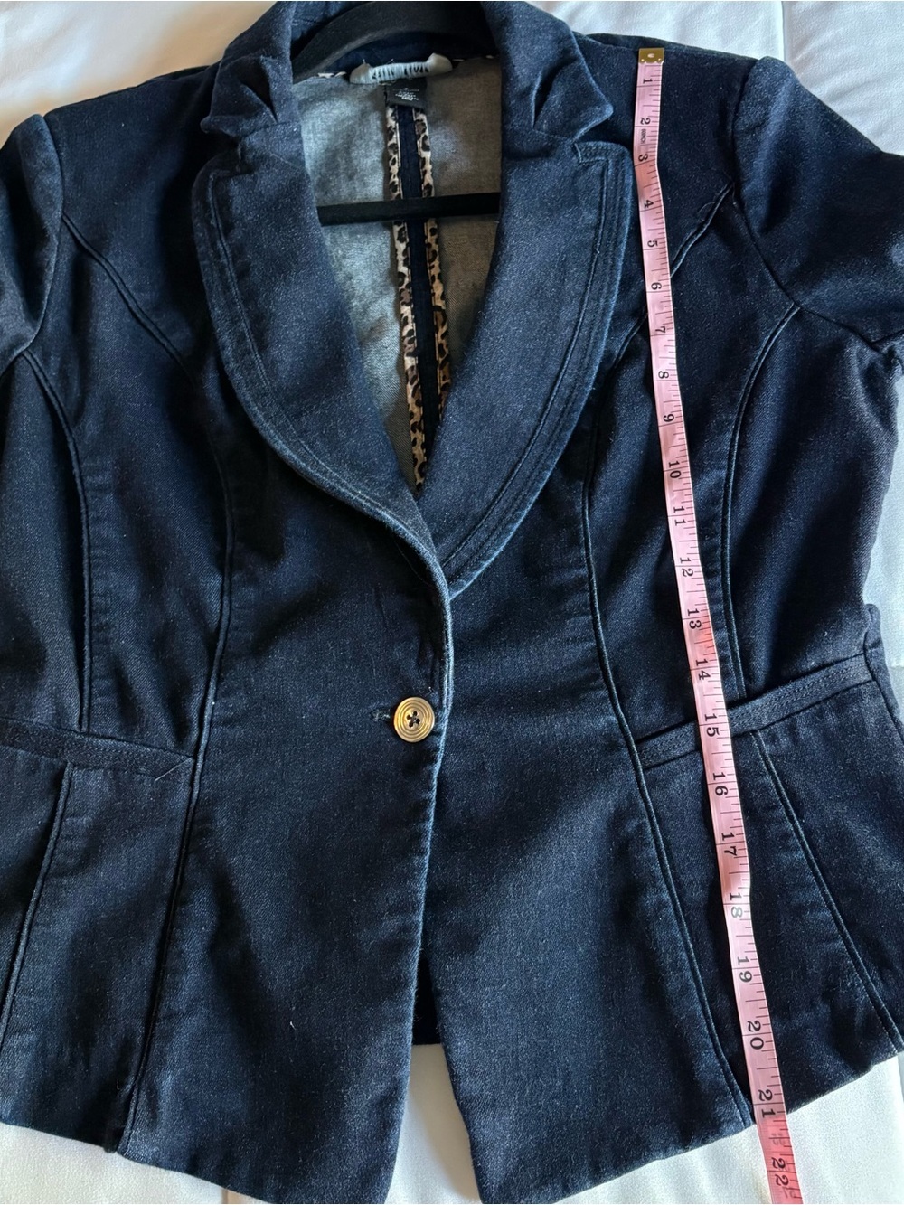 White House Black Markets Women's Dark Indigo Denim Blazer Jacket - Picture 11 of 11